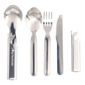 Niezbędnik turystyczny JB-16 – zestaw 5w1 ze stali nierdzewnej