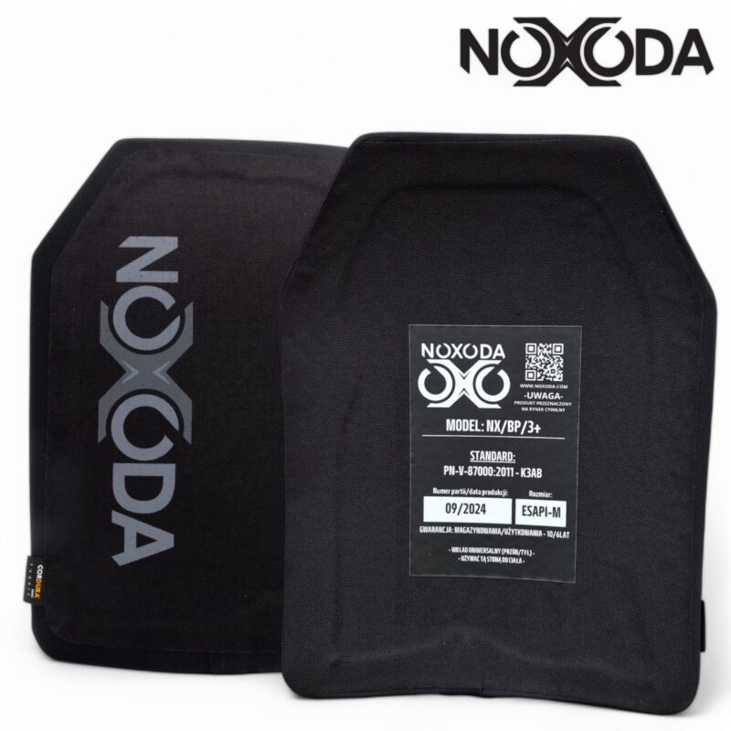 płyta balistyczna pn-k3ab 3plus roz. M uhmwpe-ceramika cordura noxoda front